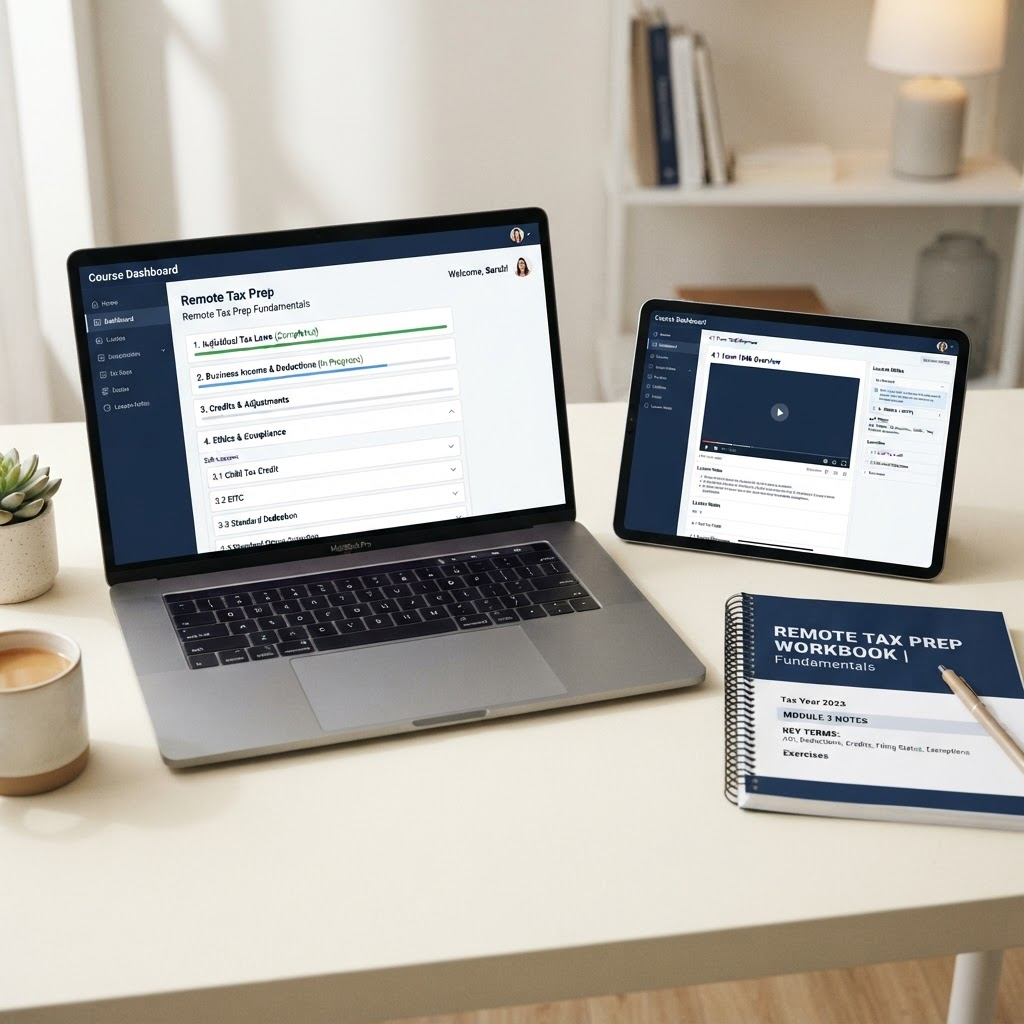 Remote Tax Preparer Academy course materials
